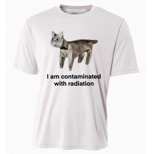 I Am Contaminated With Radiation Funny Ironic Cat Meme Cooling Performance Crew T-Shirt