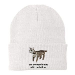 I Am Contaminated With Radiation Funny Ironic Cat Meme Knit Cap Winter Beanie