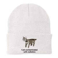 I Am Contaminated With Radiation Funny Ironic Cat Meme Knit Cap Winter Beanie