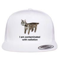 I Am Contaminated With Radiation Funny Ironic Cat Meme Flat Bill Trucker Hat