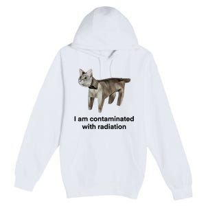 I Am Contaminated With Radiation Funny Ironic Cat Meme Premium Pullover Hoodie