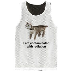 I Am Contaminated With Radiation Funny Ironic Cat Meme Mesh Reversible Basketball Jersey Tank