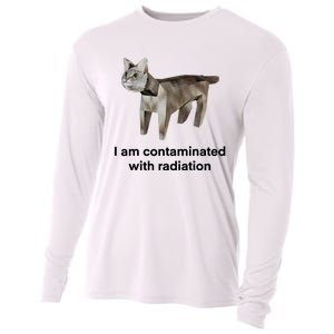 I Am Contaminated With Radiation Funny Ironic Cat Meme Cooling Performance Long Sleeve Crew