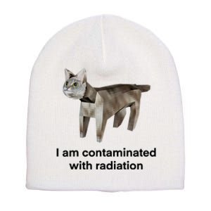 I Am Contaminated With Radiation Funny Ironic Cat Meme Short Acrylic Beanie