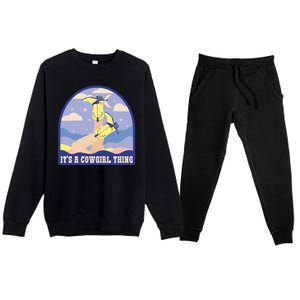 It's A Cowgirl Thing Cute Premium Crewneck Sweatsuit Set