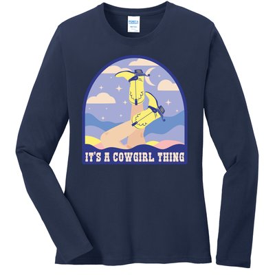 It's A Cowgirl Thing Cute Ladies Long Sleeve Shirt