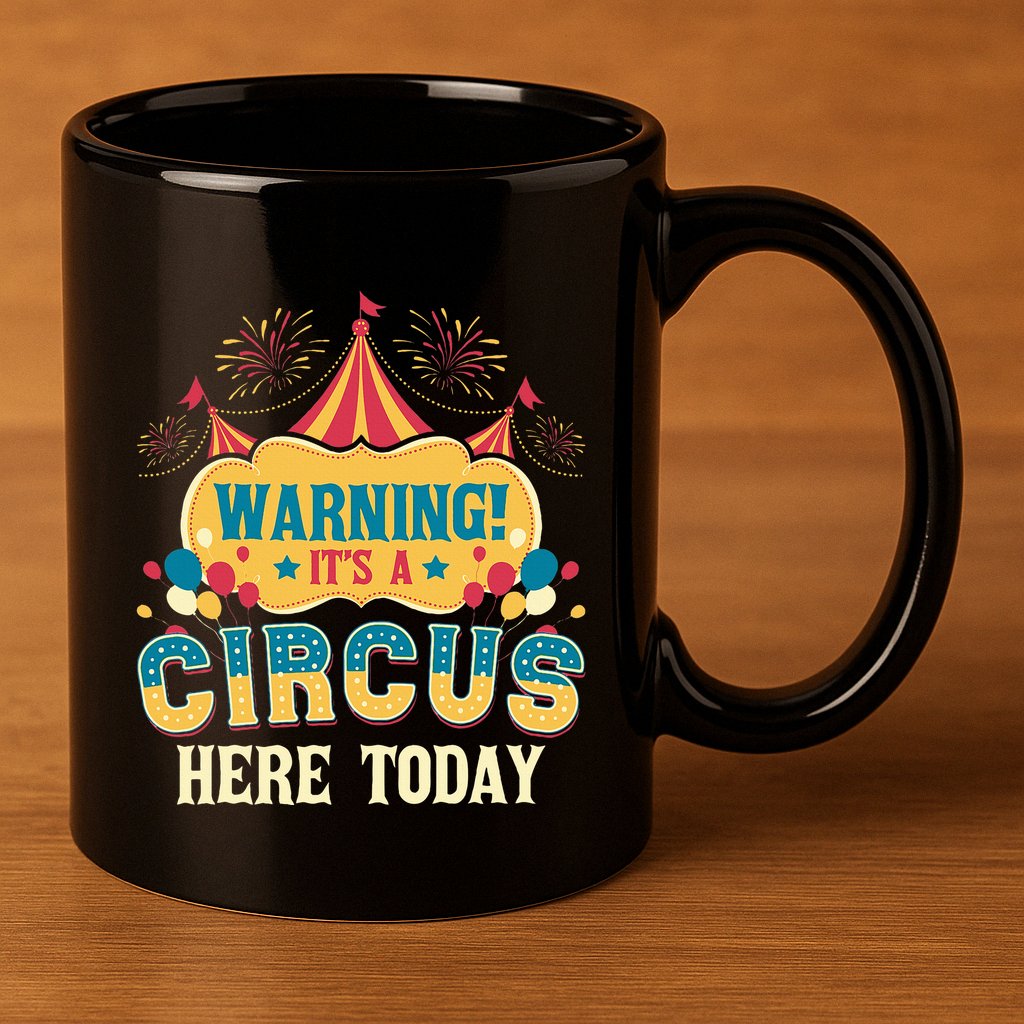 ItS A Circus Here Today Circus Birthday 11oz C Handle Ceramic Mug