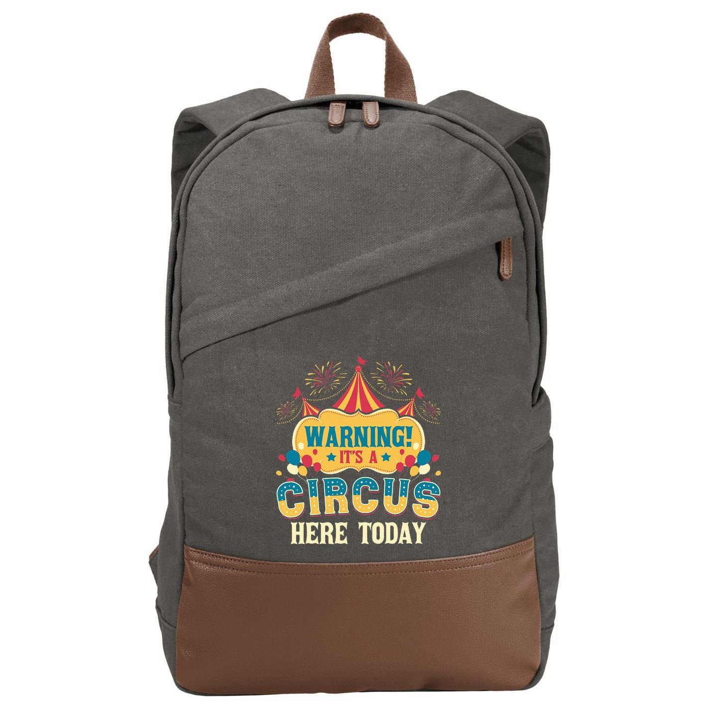 ItS A Circus Here Today Circus Birthday Cotton Canvas Backpack