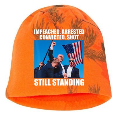 Impeached Arrested Convicted Shot Still Standing Kati - Camo Knit Beanie