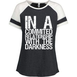 In A Commited Relationship With The Darkness Gift Enza Ladies Jersey Colorblock Tee