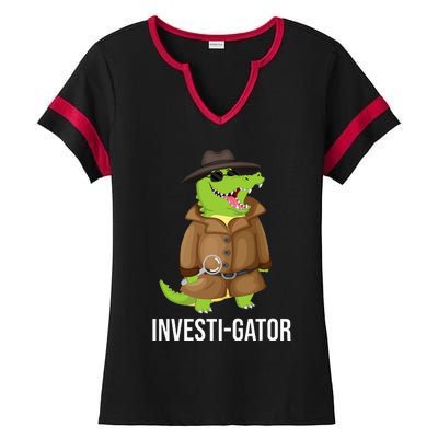 Investigator Alligator Crime Private Detective Espionage  Ladies Halftime Notch Neck Tee