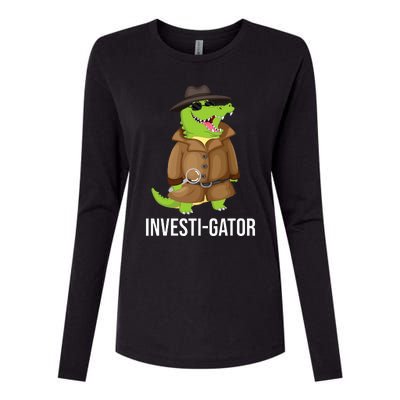 Investigator Alligator Crime Private Detective Espionage  Womens Cotton Relaxed Long Sleeve T-Shirt