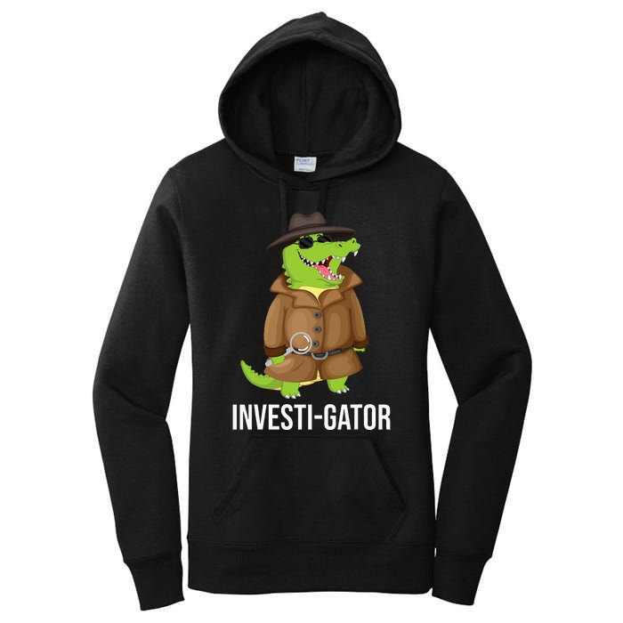 Investigator Alligator Crime Private Detective Espionage  Women's Pullover Hoodie