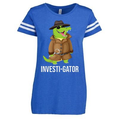 Investigator Alligator Crime Private Detective Espionage  Enza Ladies Jersey Football T-Shirt