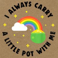 I Always Carry A Little Pot With Me Rainbow St Patricks Day Cotton Canvas Backpack