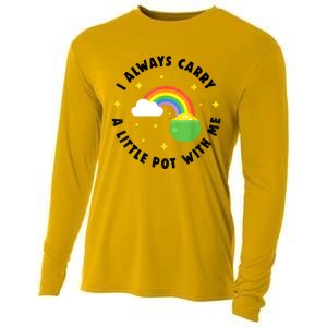 I Always Carry A Little Pot With Me Rainbow St Patricks Day Cooling Performance Long Sleeve Crew