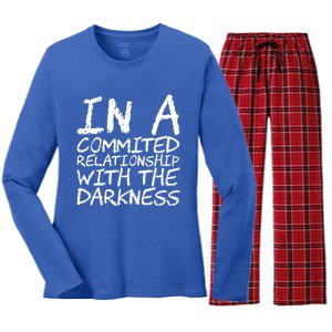 In A Commited Relationship With The Darkness Cool Gift Women's Long Sleeve Flannel Pajama Set 