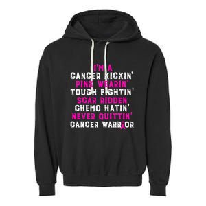 IM A Cancer Kickin Pink Wearin Tough Fightin Garment-Dyed Fleece Hoodie