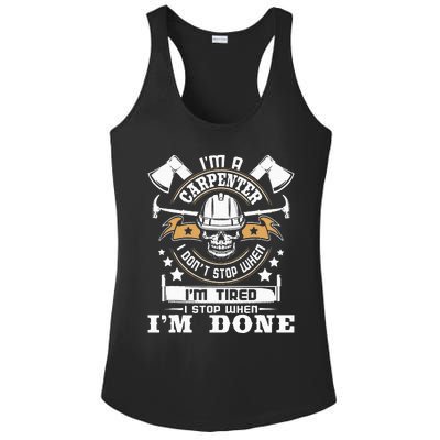 I'm A Carpenter I Don't Stop Funny Carpentry Woodworking Ladies PosiCharge Competitor Racerback Tank