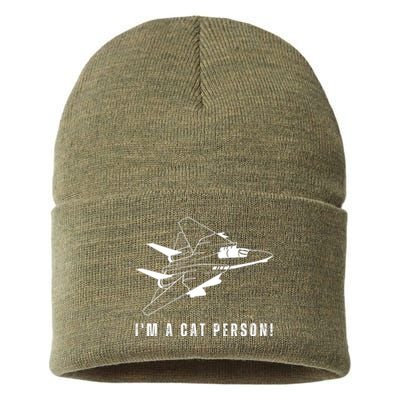 Im A Cat Person F14 Tomcat Sustainable Knit Beanie