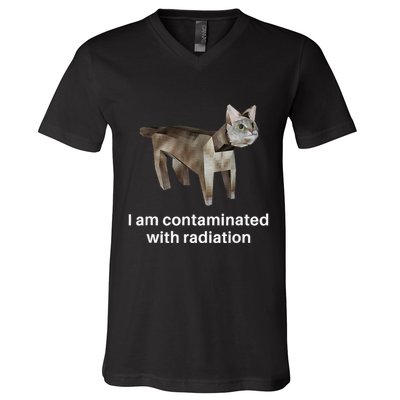 I Am Contaminated With Radiation Cat Meme V-Neck T-Shirt