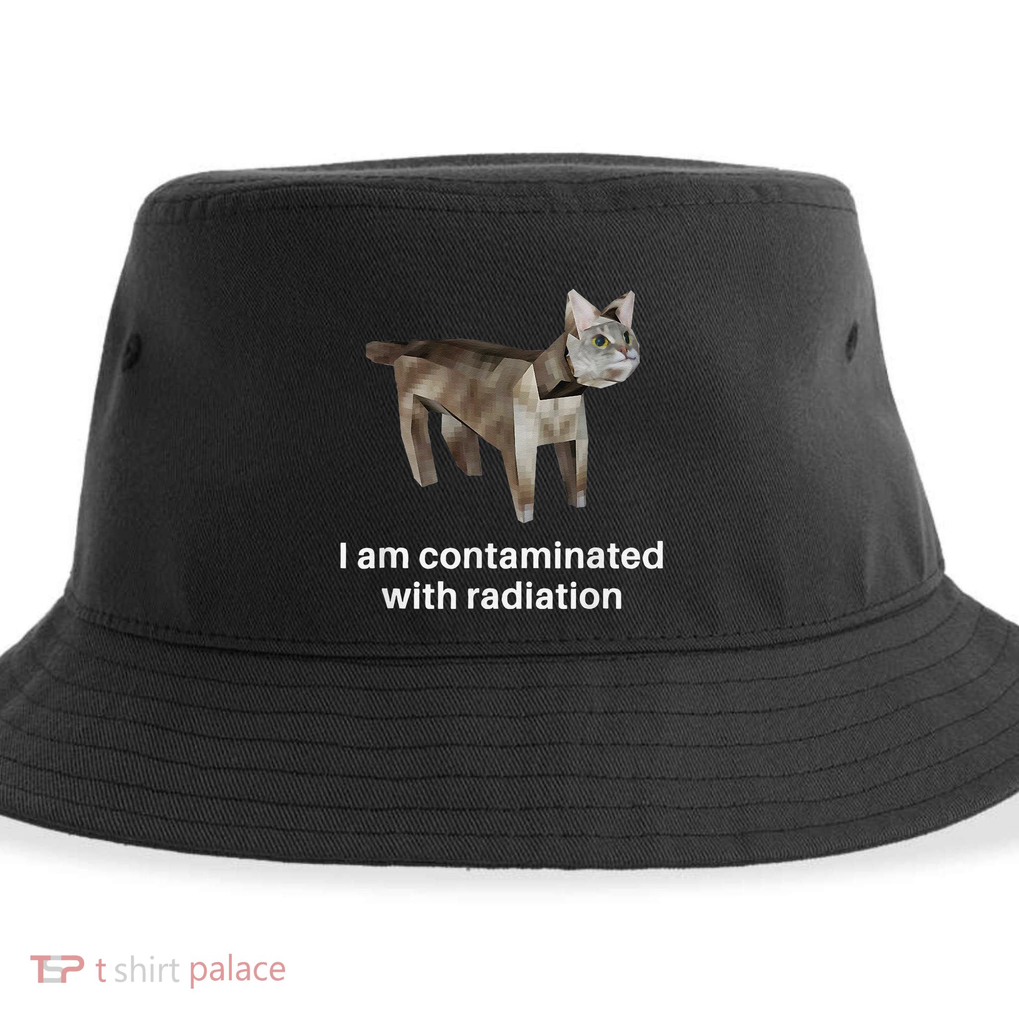 I Am Contaminated With Radiation Cat Meme Sustainable Bucket Hat