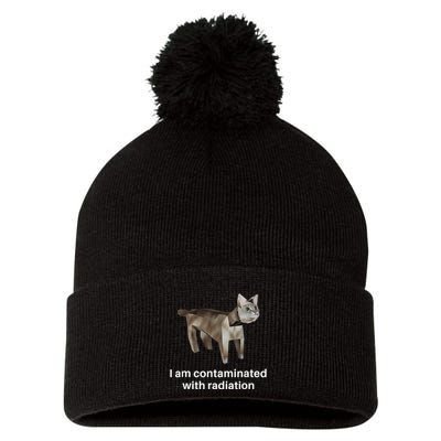 I Am Contaminated With Radiation Cat Meme Pom Pom 12in Knit Beanie
