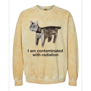 I Am Contaminated With Radiation Cat Meme Funny Colorblast Crewneck Sweatshirt