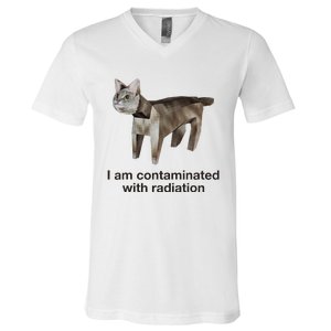 I Am Contaminated With Radiation Cat Meme Funny V-Neck T-Shirt