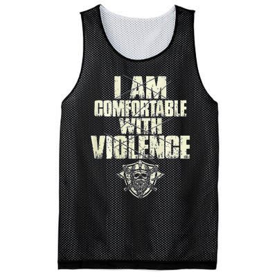 I Am Comfortable With Violence Mesh Reversible Basketball Jersey Tank