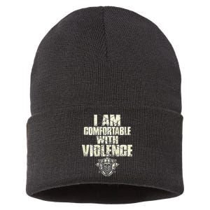 I Am Comfortable With Violence Sustainable Knit Beanie