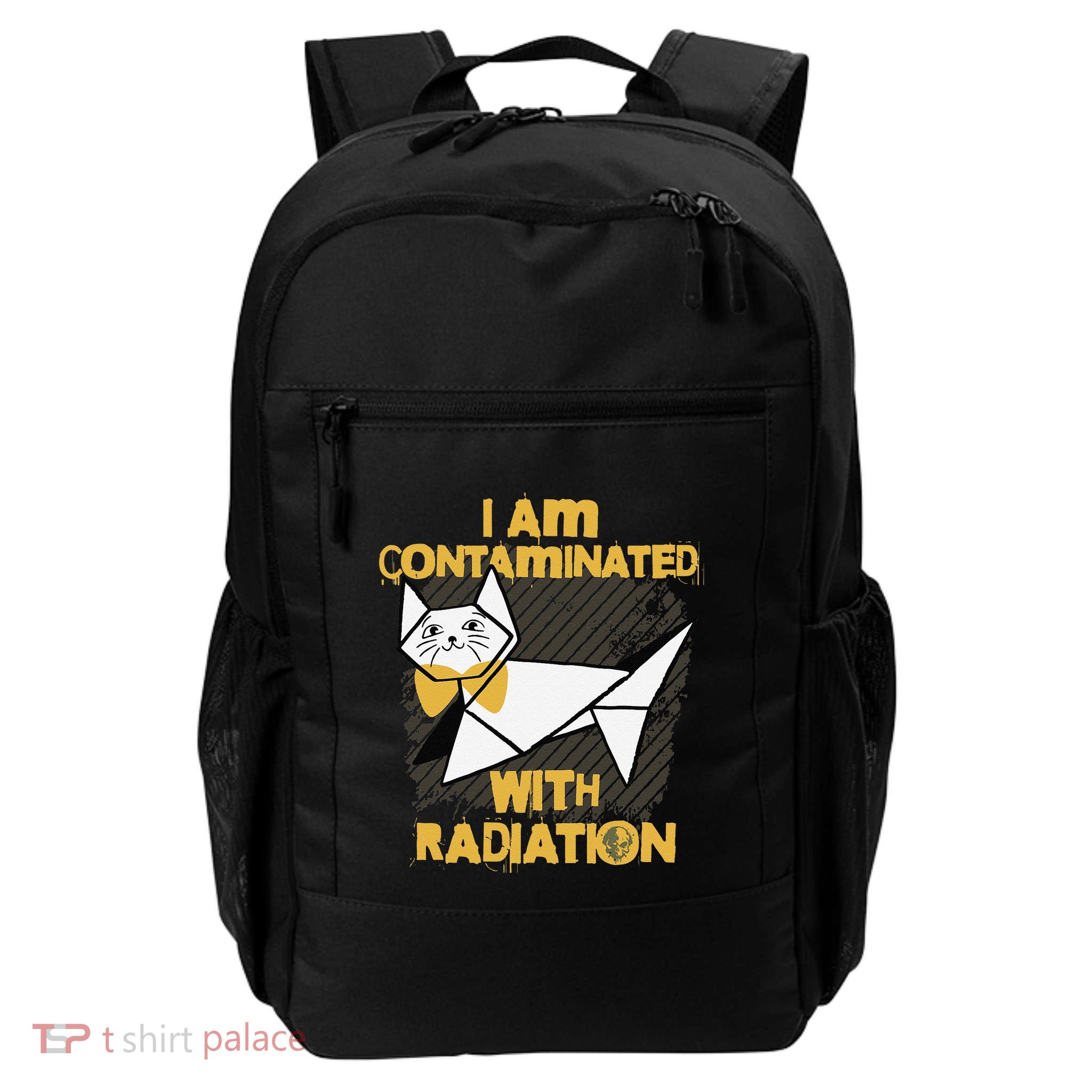 I Am Contaminated With Radiation Funny Japanese Ironic Cat Daily Commute Backpack