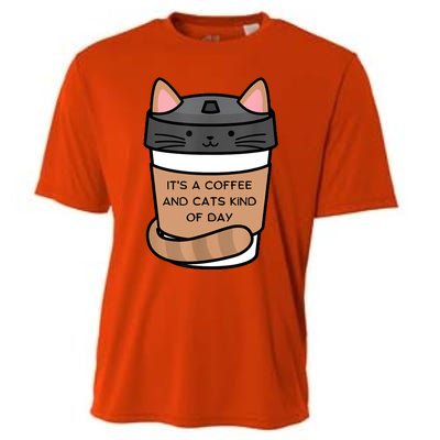 It's A Coffee And Cats Kind Of Day Cooling Performance Crew T-Shirt