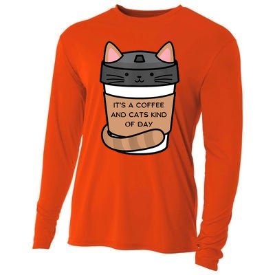 It's A Coffee And Cats Kind Of Day Cooling Performance Long Sleeve Crew