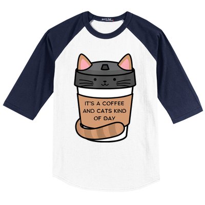 It's A Coffee And Cats Kind Of Day Baseball Sleeve Shirt