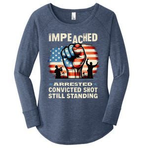 Impeached Arrested Convicted Shot Still Standing Women's Perfect Tri Tunic Long Sleeve Shirt