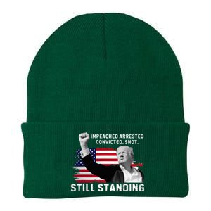 Impeached Arrested Convicted Shot Still Standing Knit Cap Winter Beanie