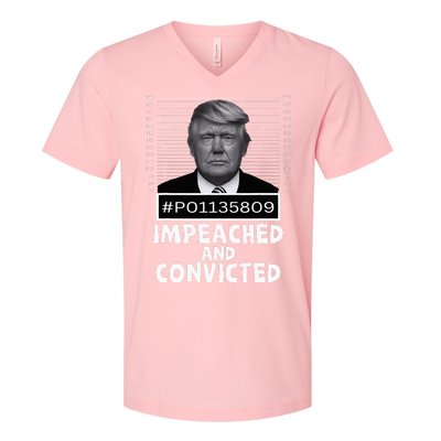 Impeached And Convicted Felon 45 V-Neck T-Shirt