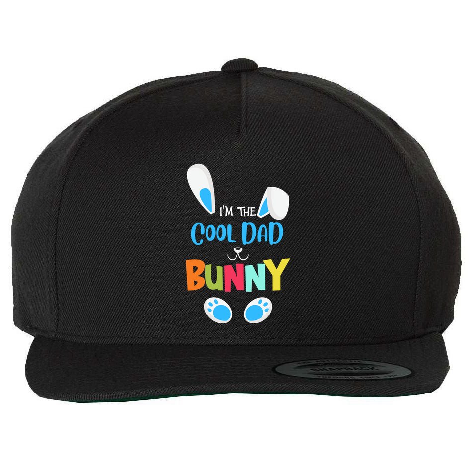I'm A Cool Dad Bunny Cute Rabbit Ears Family Easter Day Father's Day Wool Snapback Cap