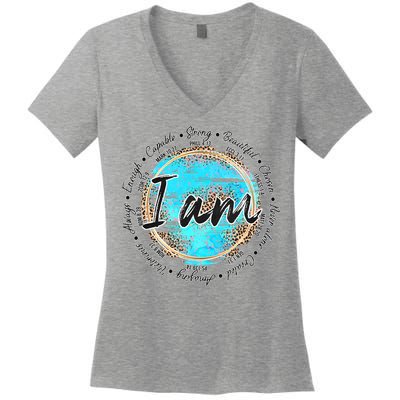 I Am Christian Bible Verses Women's V-Neck T-Shirt