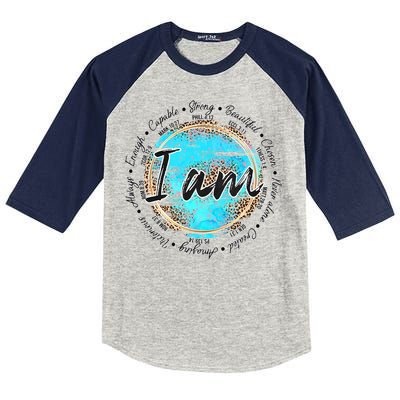 I Am Christian Bible Verses Kids Colorblock Raglan Jersey