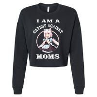 I'm A Cat Against Moms Funny Anime Otaku Japanese Cropped Pullover Crew