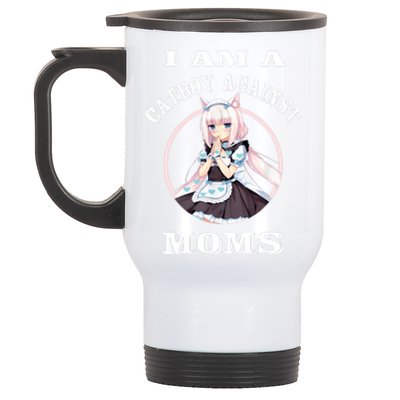 I'm A Cat Against Moms Funny Anime Otaku Japanese Stainless Steel Travel Mug