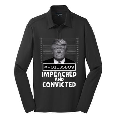 Impeached And Convicted Felon 45 Silk Touch Performance Long Sleeve Polo