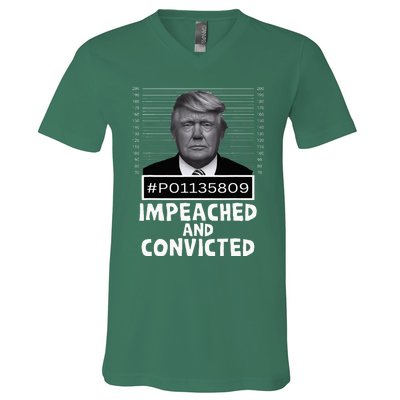 Impeached And Convicted Felon 45 V-Neck T-Shirt