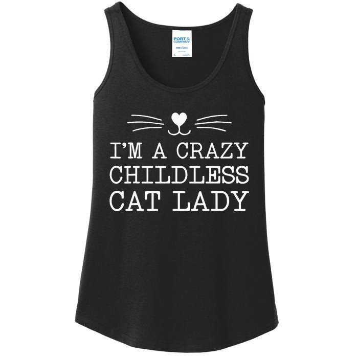 IM A Crazy Childless Cat Lady Funny 2024 Ladies Essential Tank