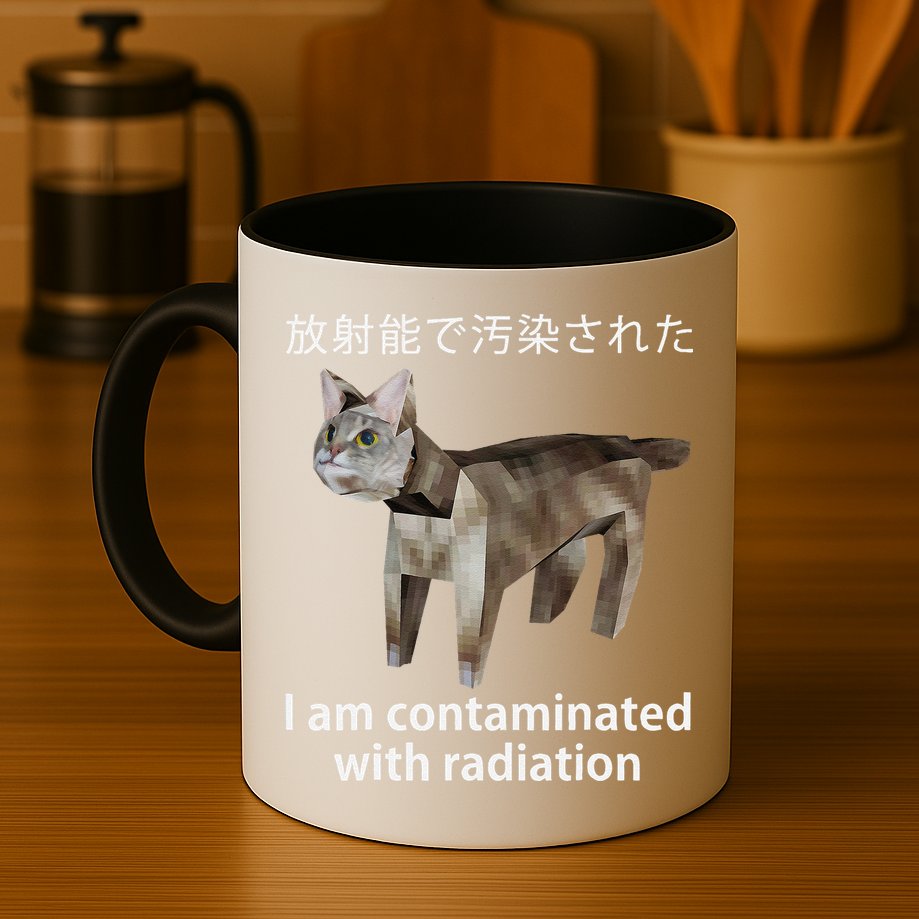 I Am Contaminated With Radiation Japanese Cat Meme Gift Mug