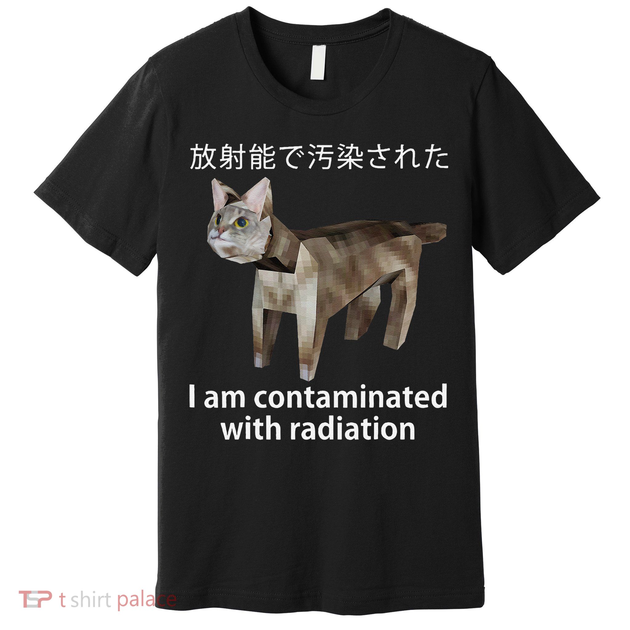 I Am Contaminated With Radiation Japanese Cat Meme Gift Premium T-Shirt