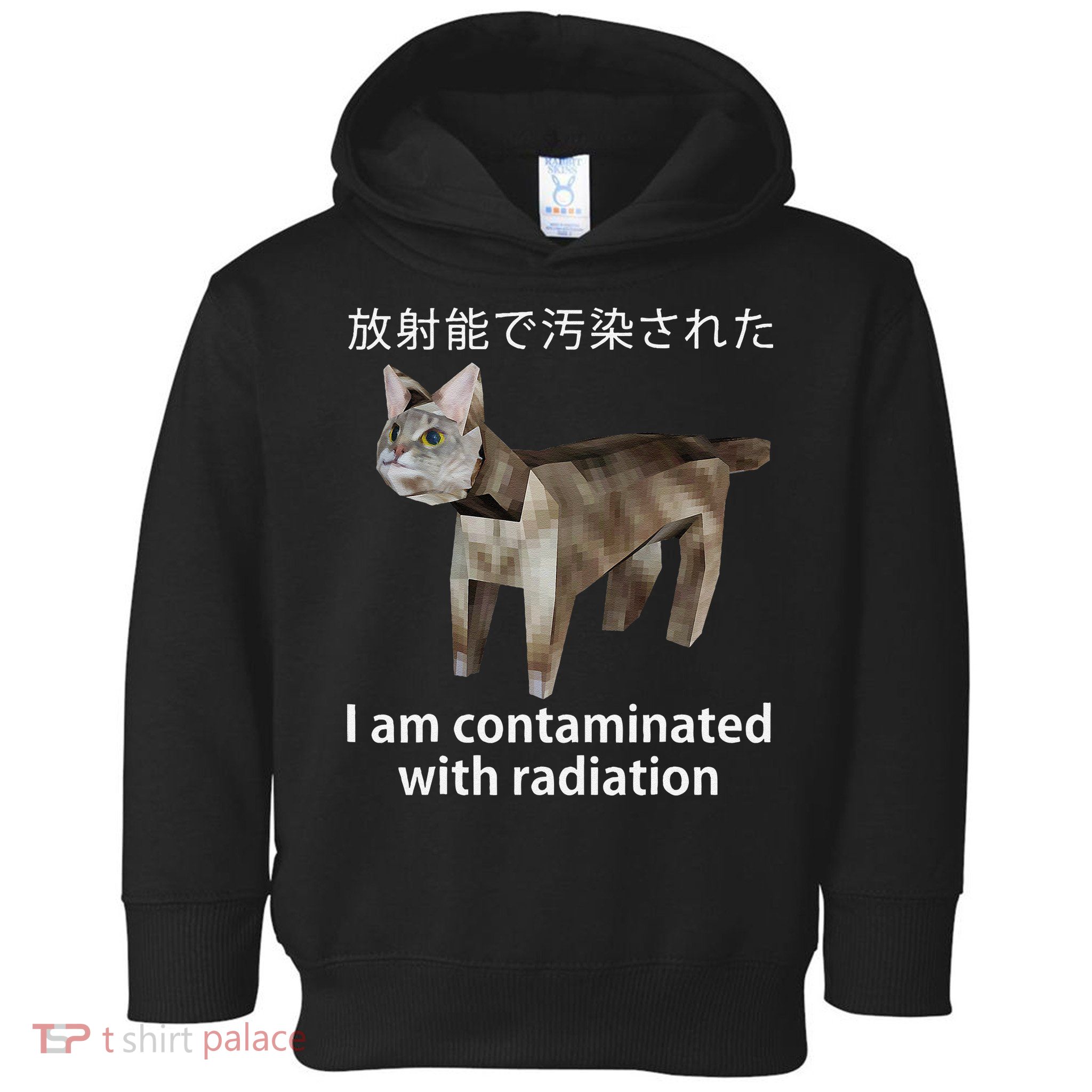 I Am Contaminated With Radiation Japanese Cat Meme Gift Toddler Hoodie