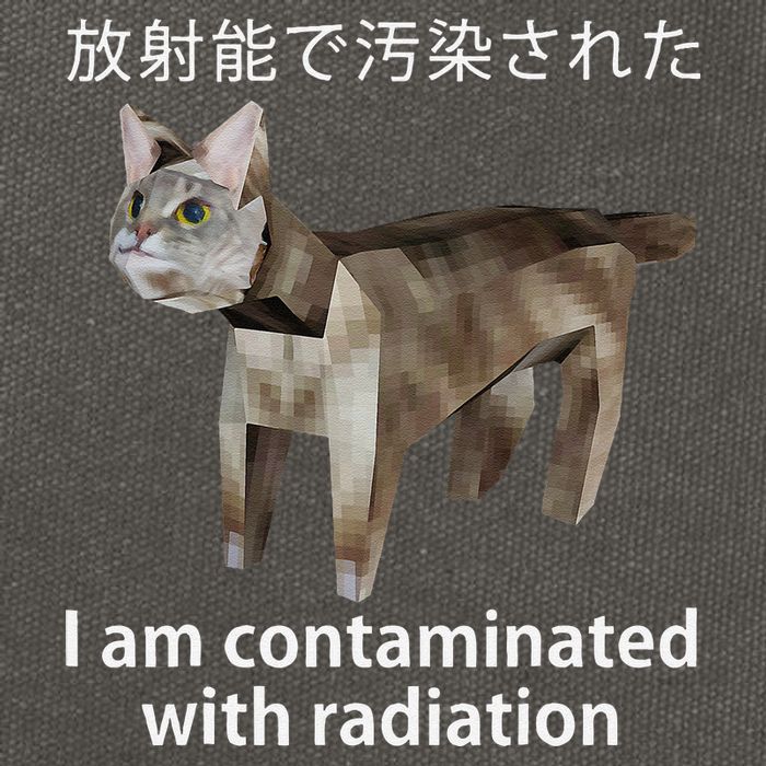 I Am Contaminated With Radiation Japanese Cat Meme Gift Cotton Canvas Backpack